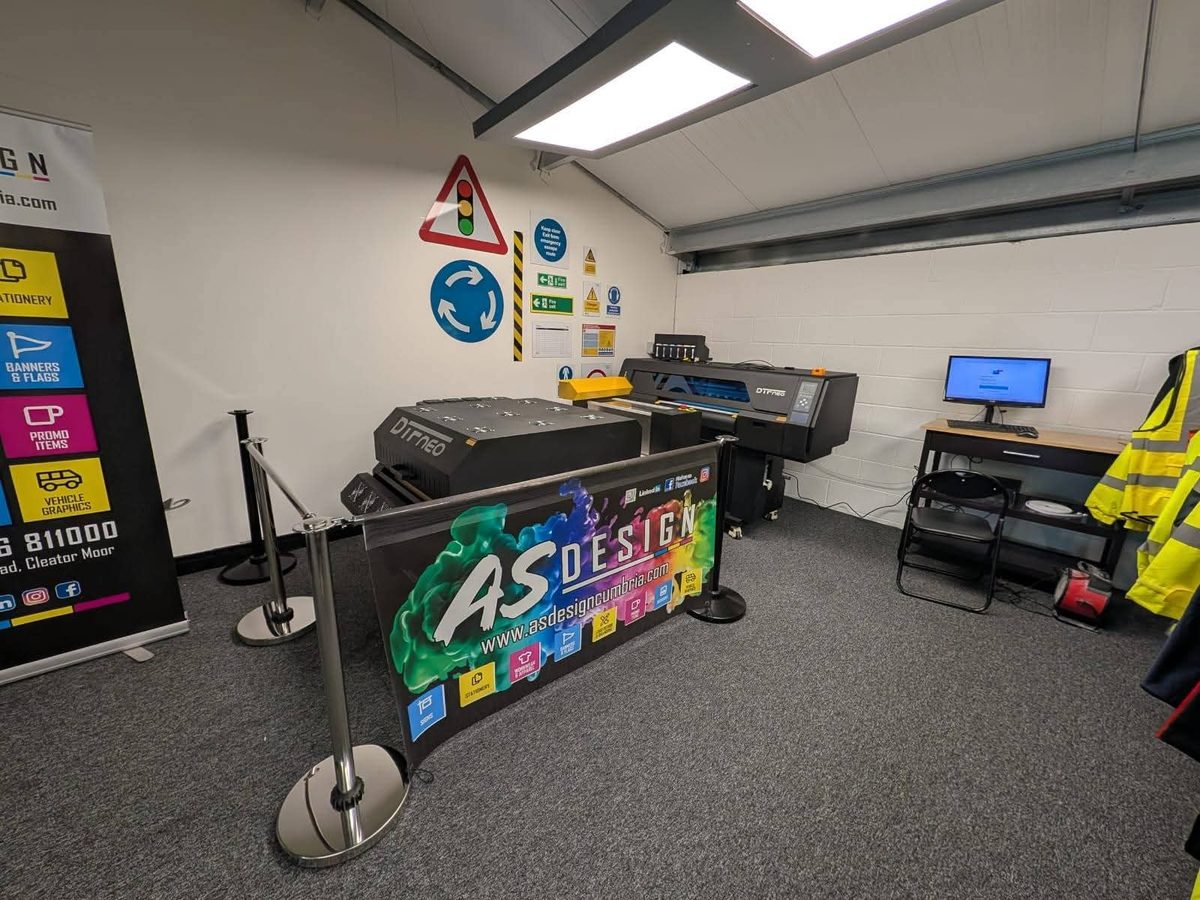 Inside our print room at Brewery Yard, Cleator Moor